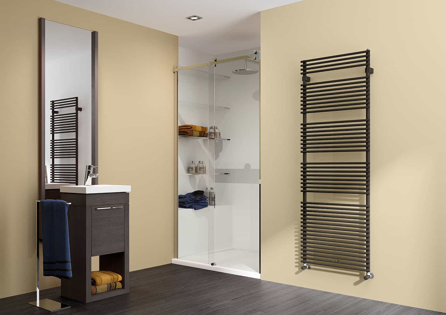 IRSAP FLAUTO1 1218X456 CZARNA STR.GRZEJNIK CO